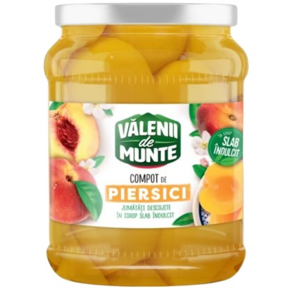 VALENII DE MUNTE COMPOT PIERSICI 680gr 6/BAX