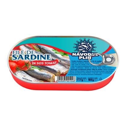NAVODUL PLIN FILE SARDINA IN SOS TOMAT 170gr15/BAX
