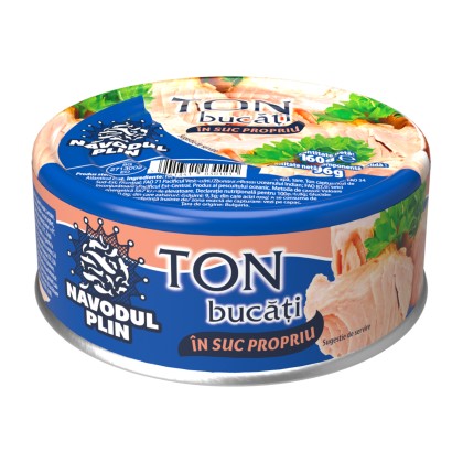 NAVODUL PLIN TON BUCATI IN SUC PROPRIU 160gr 24/BAX ETICHETA