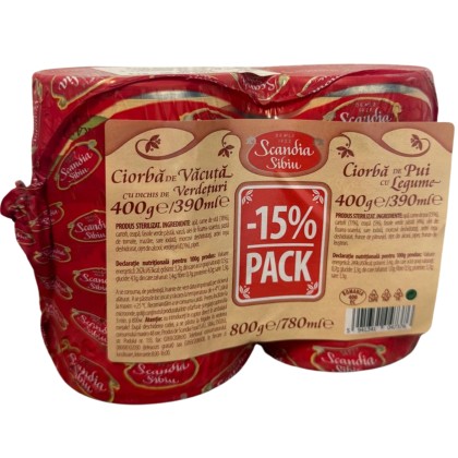 SCANDIA PACK CIORBA VACUTA + PUI CU LEG.2X400gr
