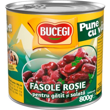 BUCEGI FASOLE ROSIE BOABE PT.GATIT SI SALATA 800gr 6/BAX
