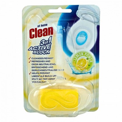 AT HOME ODORIZANT WC CLEAN ACTIVE BLOCK 40GR LEMON*24