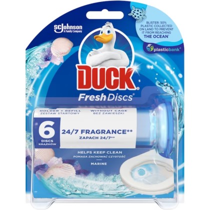 DUCK ODORIZANT WC FRESH DISCS GEL 36ML MARIN*5