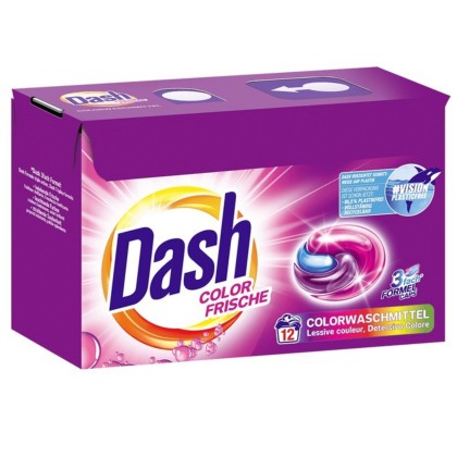 DASH DETERGENT CAPSULE 12SP 3IN1 COLOR FRISCHE*5