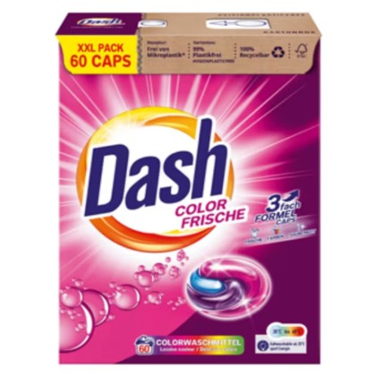 DASH DETERGENT CAPSULE 60SP 3IN1 COLOR FRISCHE*4
