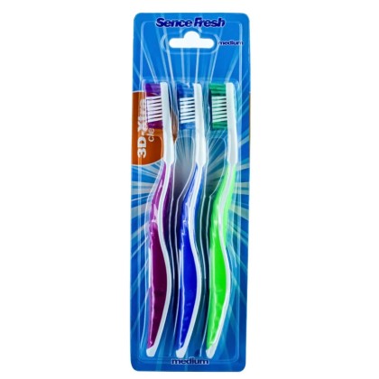 SENCE PERIUTA DINTI 3BUC/SET FRESH 3D EXTRA CLEAN MEDIUM*144