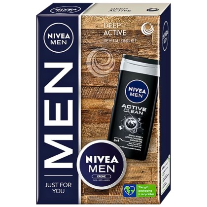 NIVEA SET M (GEL US 250ML+CREMA 75ML) DEEP ACTIVE 06411*10