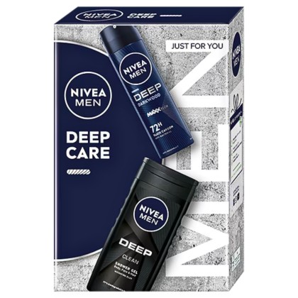 NIVEA SET M (GEL DE DUS 250ML+DEO 150ML) DEEP DUO 06399*10