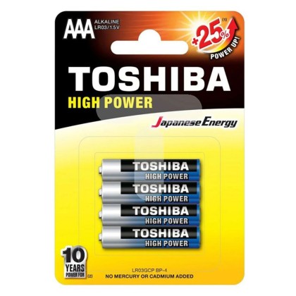 TOSHIBA BATERII R03 ALKALINE 4BUC*12
