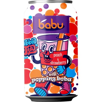 BABU BUBBLE TEA PIERSICA & CAPSUNI 315ml 24/BAX