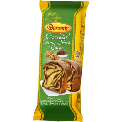 BOROMIR COZONAC CR.NUCA SI CACAO 450G (9BUC)