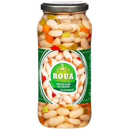 ROUA FASOLE ALBA IN SARAMURA CU LEGUME BORCAN 540gr 12/B