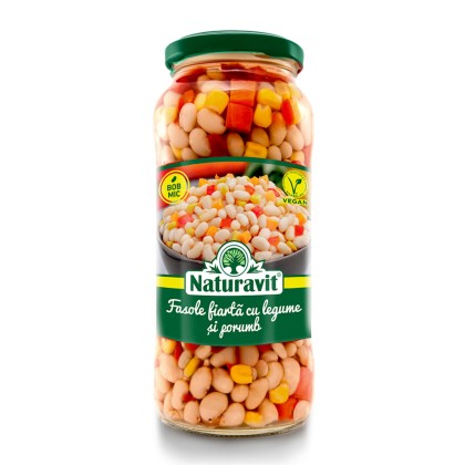 FASOLE ALBA FIARTA CU LEGUME SI PORUMB NATURAVIT 570GR