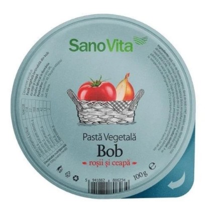 SNV PASTA VEGETALA DIN BOB CU ROSII SI CEAPA 100gr 24/bax