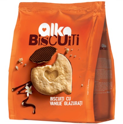 BISCUITI CU VANILIE GLAZURATI 180GR 10/BAX