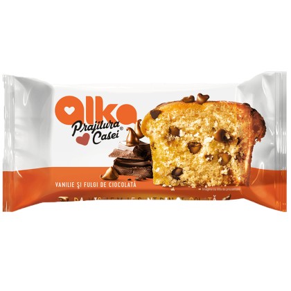 PRAJITURA CASEI VANILIE CU FULGI DE CIOCOLATA 300GR 12/BAX