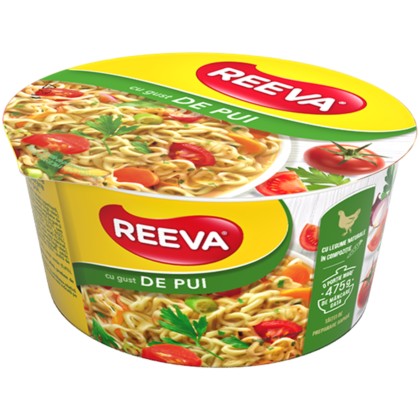 REEVA, taitei de preparare rapida - PUI, CASEROLA 75G, 12 BUC/BAX