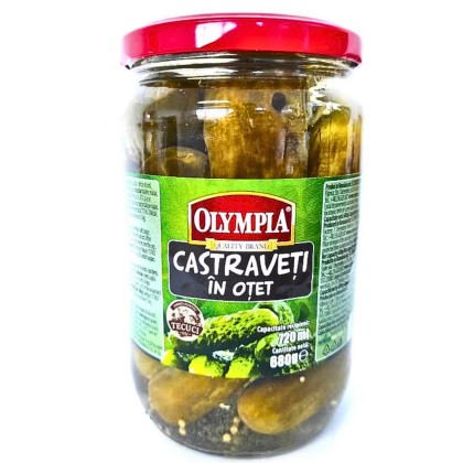 OLYMPIA - CASTRAVETI CORNISON IN OTET, 3-6 CM, borcan 720ML, 6 BUC/BAX