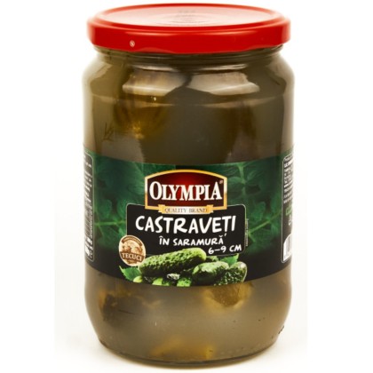 OLYMPIA - CASTRAVETI IN SARAMURA, 6-9 cm, borcan 720ML, 6 BUC/BAX