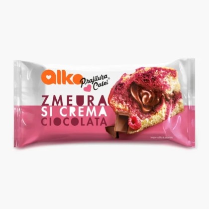 ALKA PRAJITURA CASEI ZMEURA&CREMA CIOCOLATA 55G