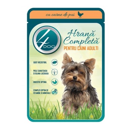 4DOG CAINE CU PUI IN SOS, PLIC 100G (24B)