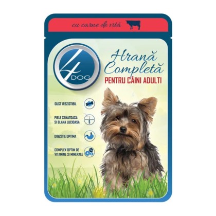 4DOG CAINE CU VITA IN SOS, PLIC 100G (24B)