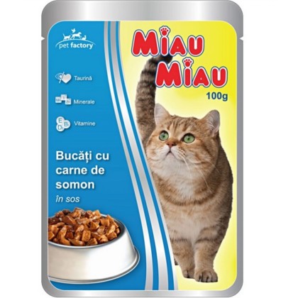 PLIC MIAU MIAU CU SOMON IN SOS 100G (24B)