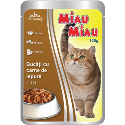 PLIC MIAU MIAU IEPURE IN SOS 100G (24B)