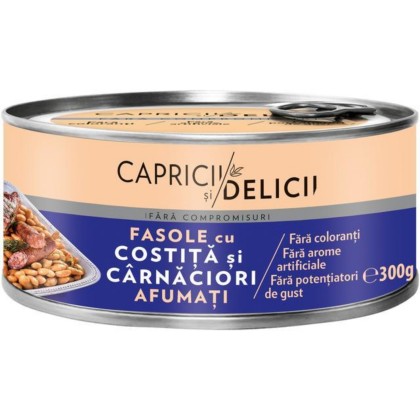 C&D FASOLE CU COSTITA AFUMATA 300G*6