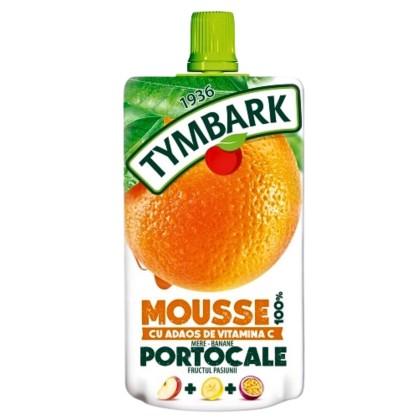 TYMBARK MOUSSE - MAR - BANANA - PORTOCALE - FR. PASIUNII 120gr 12/BAX BUCATA