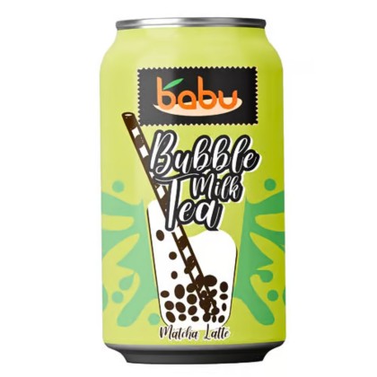 BABU BUBLE TEA  MILK TEA MATCHA LATTE 315ML 24/BAX SGR*