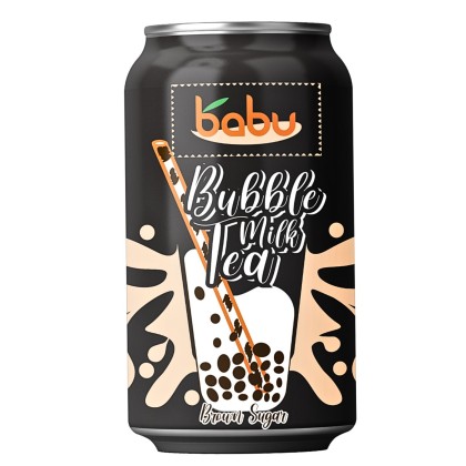 BABU BUBLE TEA  MILK TEA BROWN SUGAR 315ML 24/BAX SGR*