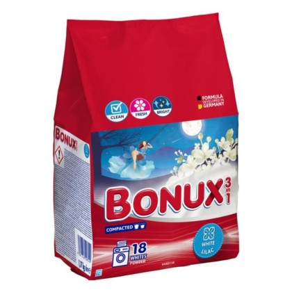 BONUX DETRGENT AUTOMAT 1.17KG 18SP 3IN1 WHITE LILIAC*9