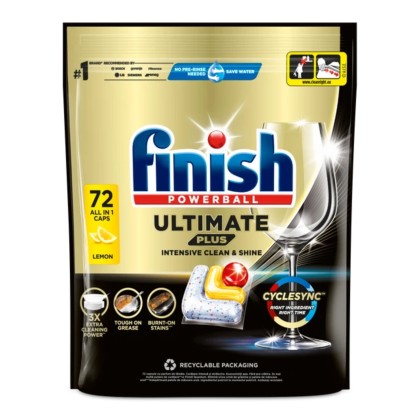 FINISH CAPSULE MASINA VASE 72BUC ALL IN1 ULTIMATE PLUS LEMON