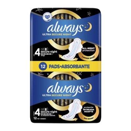 ALWAYS ABSORBANTE DUO ULTRA SECURE NIGHT 12B*12