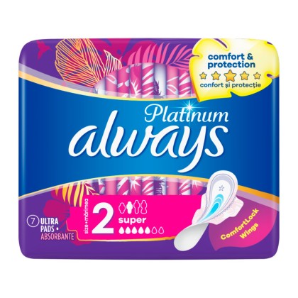 ALWAYS ABSORBANTE PLATINIUM ULTRA SUPER PLUS 7BUC*20