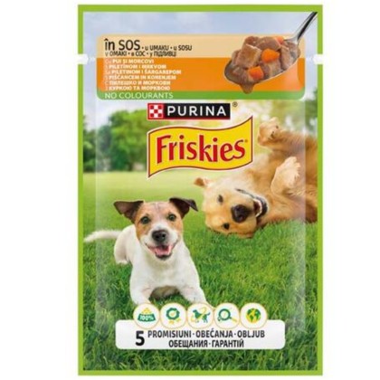 FRISKIES AD.DOG PUI&MORCOVI SOS 85GR (26BUC)