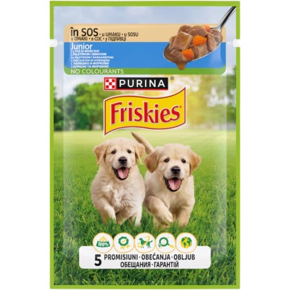 FRISKIES JUNIOR DOG PUI&MORCOVI 85GR (26BUC)
