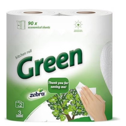 PROSOP BUCATARIE ZEBRA ECO GREEN 2ROLE