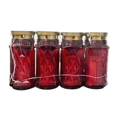CANDELA STICLA S39 25ORE ROSU 4BUC/SET*8
