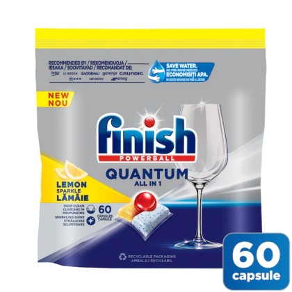 FINISH CAPSULE MASINA VASE 60BUC QUANTUM ALL IN 1 LEMON *6
