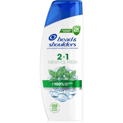 H&S SAMPON PAR 330ML 2IN1 MENTHOL FRESH*6