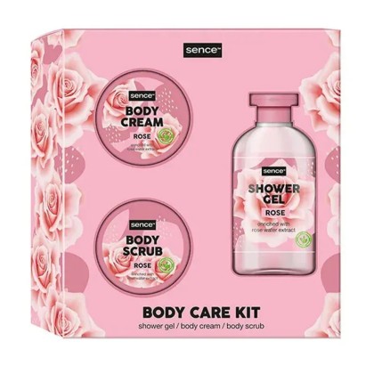 SENCE SET (SG 166ML+BODY CREAM 65ML+BODY SCRUB)ROSE*6