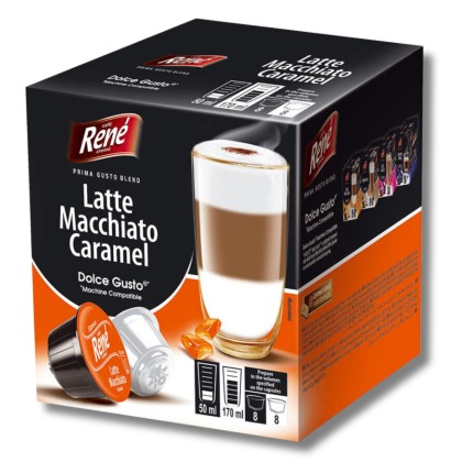 RENE CAPSULE LATTE MACCHIATO CARAMEL 160G(16BUC 8+8)