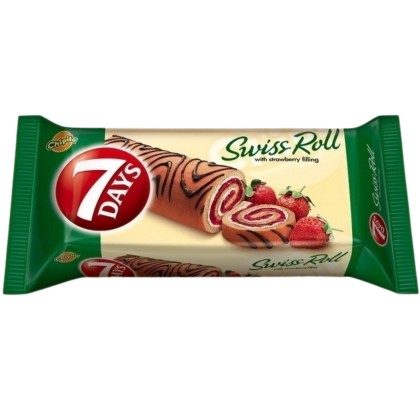 7DAYS SWISS ROLL STRAWBERRY 200G (10B)