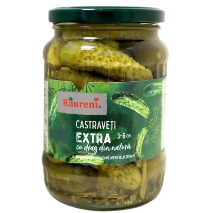 RAURENI CASTRAVETI EXTRA 3-6 CM BORCAN 520ml 6/BAX