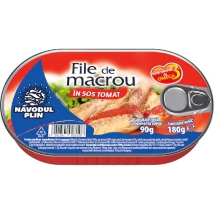 NAVODUL PLIN MACROU IN SOS TOMAT 160gr 16/BAX