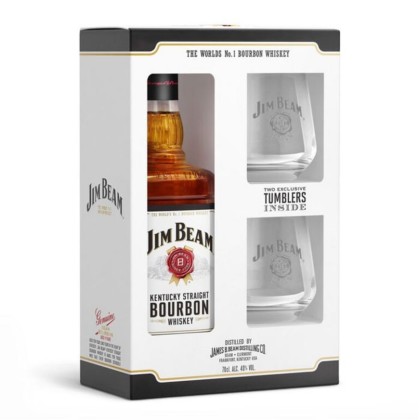 JIM BEAM WHITE 0.7L + 2 PAHARE SGR*