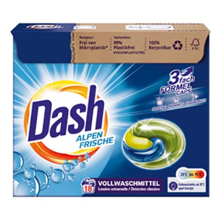 DASH DETERGENT CAPSULE 18SP 3IN1 ALPEN FRISCHE *5