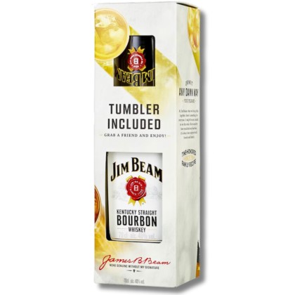 JIM BEAM WHITE 0.7L + 1 PAHAR TUMBLER